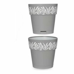 Sjlvvattnande blomkruka Stefanplast 88301 Gaia Vit Gr Plast 15