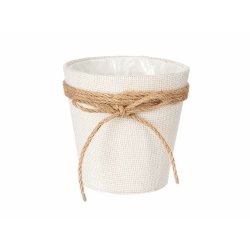 Kruka Ibergarden WY18-71 Vit Brun Tyg Snre Plast Lasso 14 x 12,