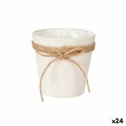 Kruka Ibergarden WY18-71 Vit Brun Tyg Snre Plast Lasso 14 x 12,