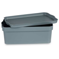 Frvaringslda med lock Kipit TP593-2 Gr Plast 6 L 21,5 x 11 x