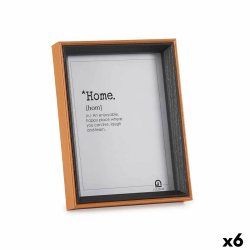 Fotoram Gift Decor Brun Svart Glas Tr� MDF (6 antal)