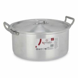 Kastrull med lock Kinvara 100008 Silvrig 6,5 L 35 x 16 x 28 cm (