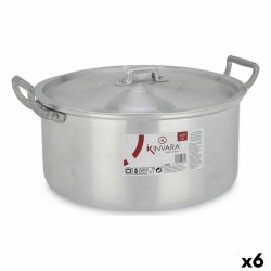 Kastrull med lock Kinvara 100008 Silvrig 6,5 L 35 x 16 x 28 cm (