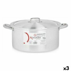 Kastrull med lock Kinvara 100011 Silvrig 12,5 L (3 antal)