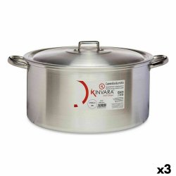 Kastrull med lock Kinvara 100014 Silvrig 20 L (3 antal)
