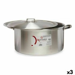 Kastrull med lock Kinvara 100015 Silvrig 53 x 24 x 43 cm (3 anta