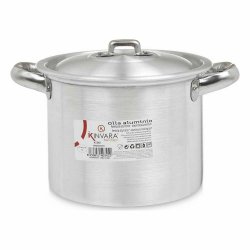 Gryta med lock Kinvara 100031 Silvrig Aluminium 23,5 x 15 x 18 c