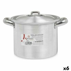 Gryta med lock Kinvara 100031 Silvrig Aluminium 23,5 x 15 x 18 c