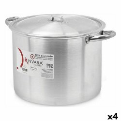 Gryta med lock  30 cm Silvrig Aluminium (4 antal)