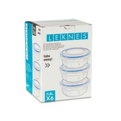 Lunchldor, set Leknes 30502 Bl Transparent Plast 800 ml 15,5 x