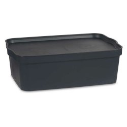 Frvaringslda med lock Kipit TP595-1 Antracitgr Plast 14 L 29,