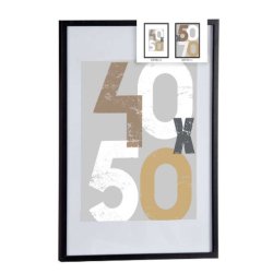 Fotoram fr upphngning Svart Plast Tr MDF 52,5 x 2,5 x 72,5 cm