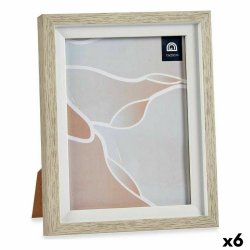 Fotoram 18,8 x 23,8 x 2 cm Glas Beige Vit Plast (6 antal)