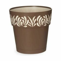 Sjlvvattnande blomkruka Stefanplast 88402 Gaia Brun Plast 19 x