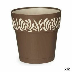 Sjlvvattnande blomkruka Stefanplast 88402 Gaia Brun Plast 19 x