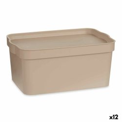 Frvaringslda med lock Kipit Beige Plast 7,5 L (12 antal)
