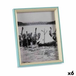 Fotoram Gift Decor Bl� Vit Glas Tr� MDF (6 antal)