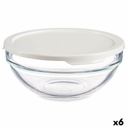 Rund matlda med lock Pasabahce Chefs Vit 595 ml 14 x 6,3 x 14 c