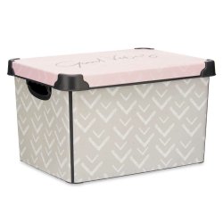 Frvaringslda med lock Kipit Vibes Rosa Plast Pilar 22 L 30 x 2