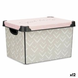 Frvaringslda med lock Kipit Vibes Rosa Plast Pilar 22 L 30 x 2