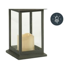 LED-lykta Gift Decor Vit Svart Glas Plast 13,5 x 34,5 x 13,5 cm