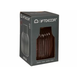 Vas Gift Decor Rosa Gyllene Glas Rnder 12 x 18 x 12 cm (6 antal