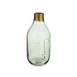 Vas Ansikte Grn Glas 11 x 24,5 x 12 cm (6 antal)