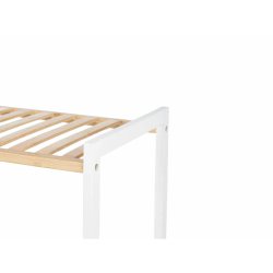 Badrumshyllor 35 x 30 x 70 cm Vit Naturell Bambu furutr