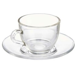 Kopp med assiett Vivalto S12212/BHA Transparent Glas 85 ml (6 an