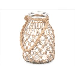 Ljusstakar Burk Transparent Naturell Glas Snre 17 x 25 cm (4 an