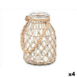 Ljusstakar Burk Transparent Naturell Glas Snre 17 x 25 cm (4 an