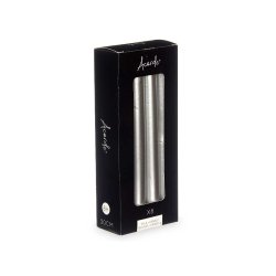 Set med levande ljus Acorde 126-E-AR Silvrig 2 x 2 x 20 cm (12 a