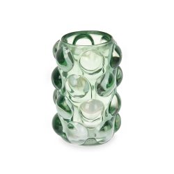 Ljusstakar Mikro-prlor Grn Glas 8,4 x 12,5 x 8,4 cm (12 antal)