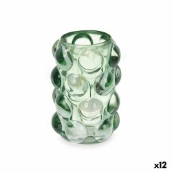 Ljusstakar Mikro-prlor Grn Glas 8,4 x 12,5 x 8,4 cm (12 antal)