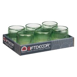 Ljusstakar Rnder Grn Glas 7,5 x 7,8 x 7,5 cm (12 antal)