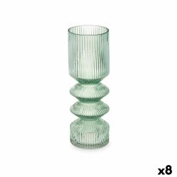 Vas Gift Decor Grn Glas Rnder 8 x 23 x 8 cm (8 antal)