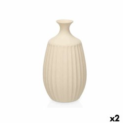 Vas Beige Keramik 21 x 39 x 21 cm (2 antal) Rnder