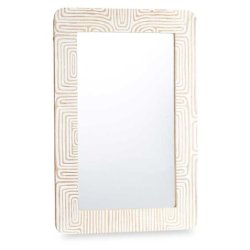 Vggspegel Gift Decor Vit Brun 90 x 60 x 2 cm Rektangulr