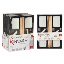 Sushiset Kinvara Vit Bambu Porslin 27,5 x 2,5 x 20,5 cm 19,5 x 2