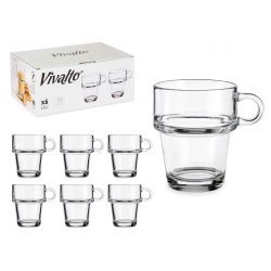 Te- och kaffekopp Vivalto Z908-9/BHA6 Transparent Glas 270 ml (6