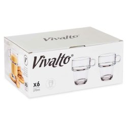 Te- och kaffekopp Vivalto Z908-9/BHA6 Transparent Glas 270 ml (6