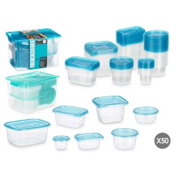 Lunchldor, set Leknes Bl Grn polypropen 50 Delar (4 antal)