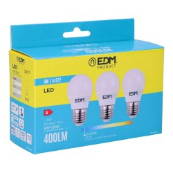 Frpackning med 3 LED-lampor EDM 98203 G 35 W 5 W 50 W E27 400 l
