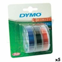 Laminerat Band till Etikettskrivare Dymo 9 mm x 3 m Rd Svart Bl