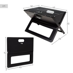 Brbar Grill Aktive Svart Stl Jrn 45 x 30 x 29 cm
