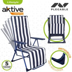 Ednyek Aktive Vit Marinbl Liggande Randig 147 x 70 x 48 cm (2