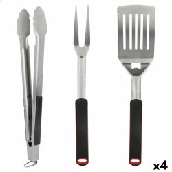 Set med Redskap fr Barbecue Aktive 3 Delar Grill Rostfritt stl