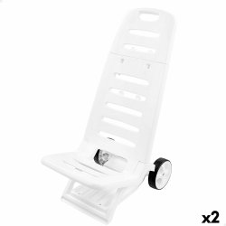 Strandstol Aktive Vit Hjul 40 x 84 x 44 cm (2 antal)