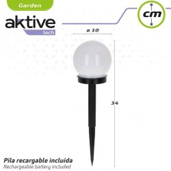 Solcellsdriven trdgrdspinne Aktive Plast 10 x 34 x 10 cm (24 a
