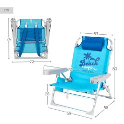 Strandstol Aktive Hopfllbar Bl 53 x 80 x 58 cm (2 antal)